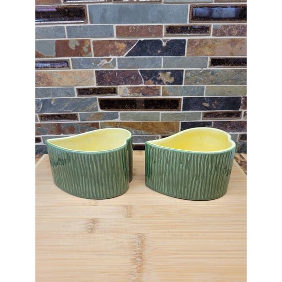 Vintage Red Wing Candle Holders, MCM Art Pottery, Green Leaf Shape, MCM - Picture 3 of 5